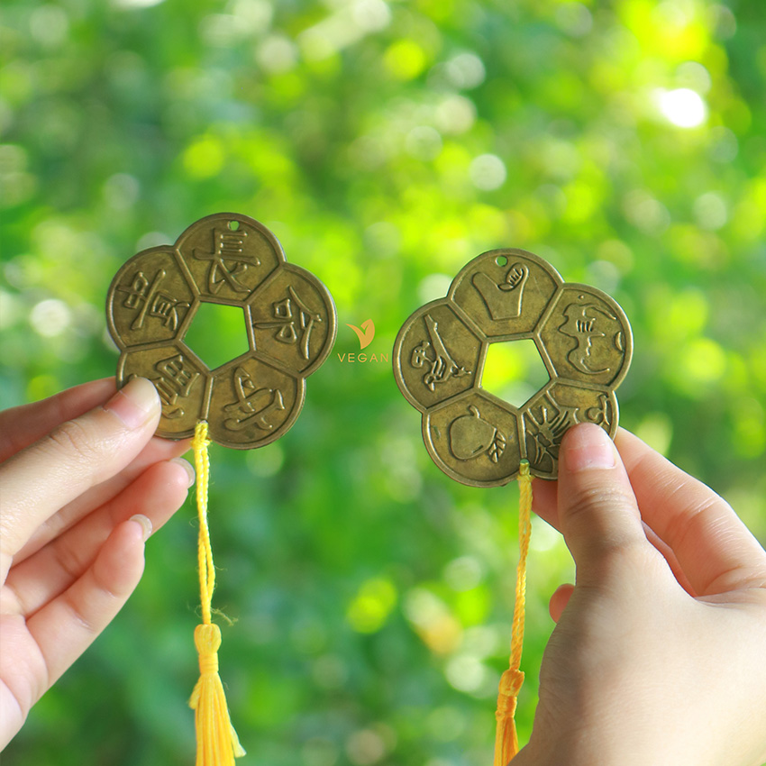 Mặt trước và sau của Đồng xu Hoa mai