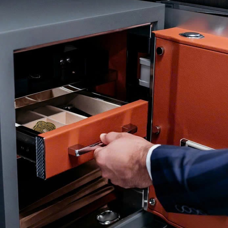 đồng xu hoa mai đặt trong két sắt dong xu hoa mai