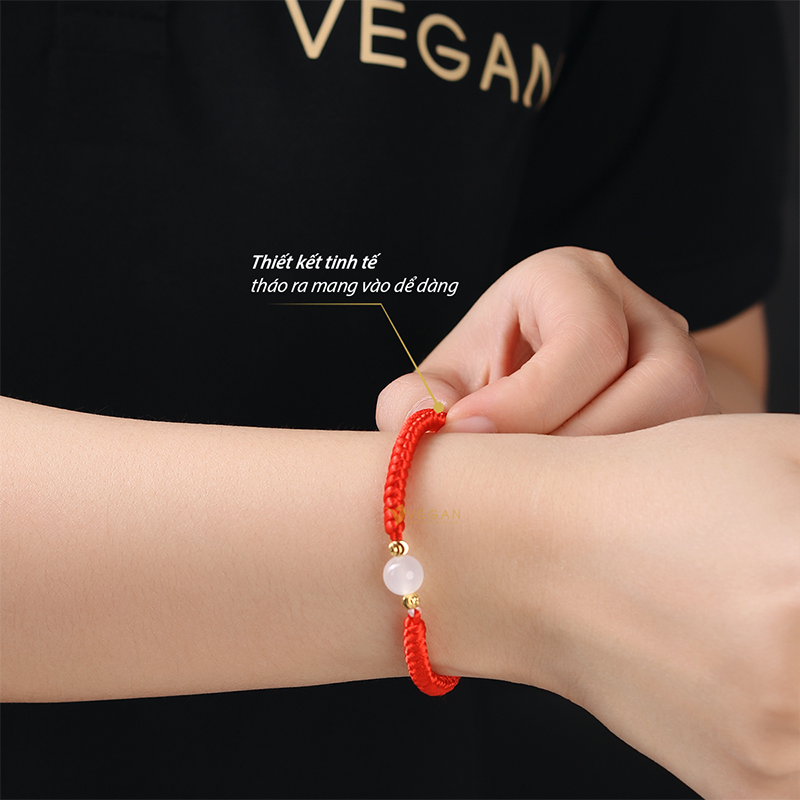 vòng tay chỉ đỏ may mắn tài lộc vegan