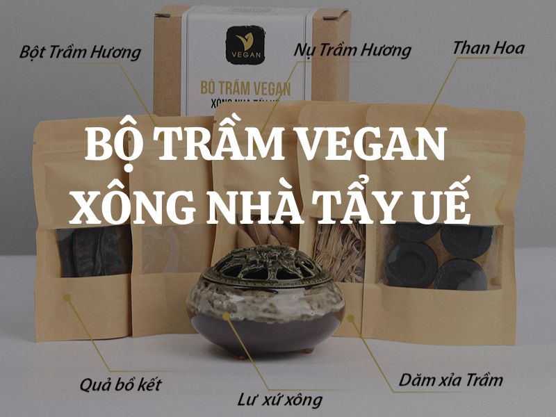 Bộ Trầm VEGAN xông nhà tẩy uế mang lại may mắn tài lộc gồm có những gì?