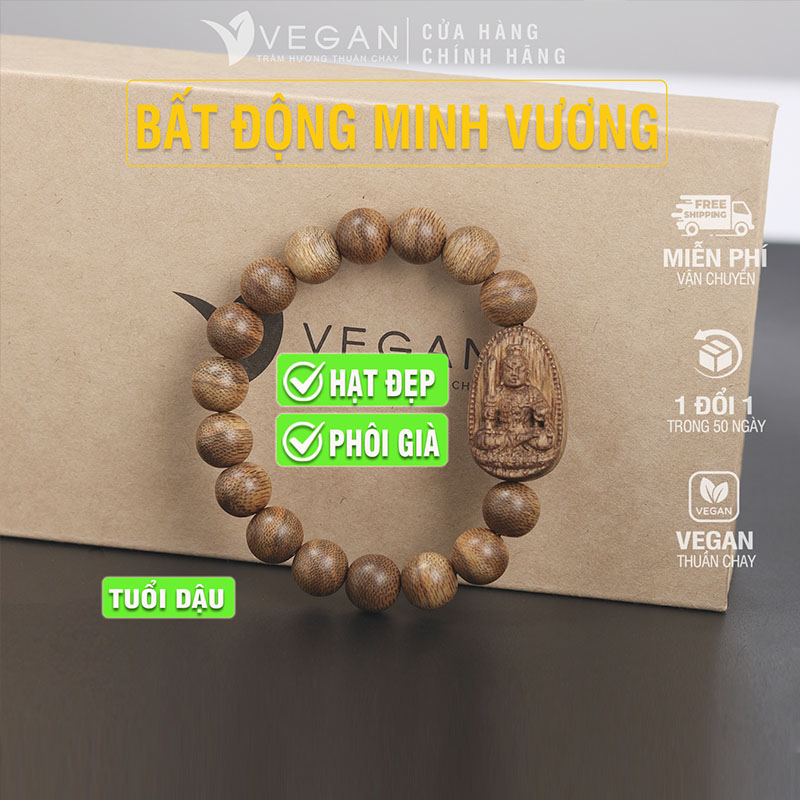 Vòng tay Trầm Hương VEGAN phật Bất Động Minh Vương tuổi Dậu 10mm