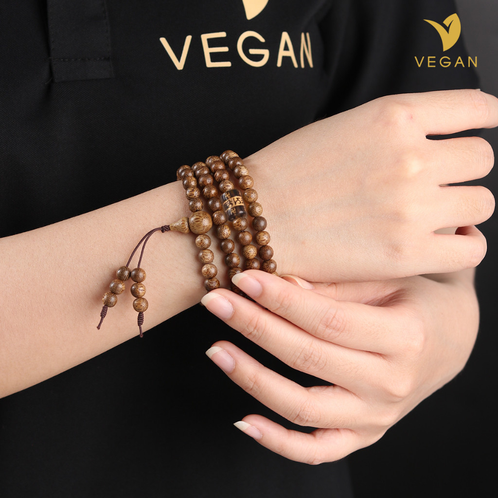 Vòng trầm hương 108 hạt 6mm mix charm Omani Đen – Mệnh Thủy